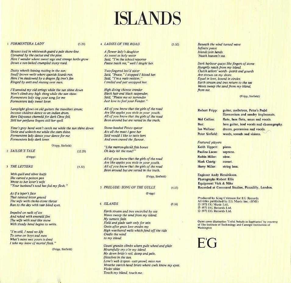 King Crimson - - - - - Islands - - - - - CD