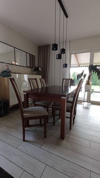 Stół do jadalni rozkładany + 6 krzeseł