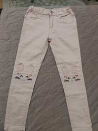 Spodnie jeans jeansy kwiaty