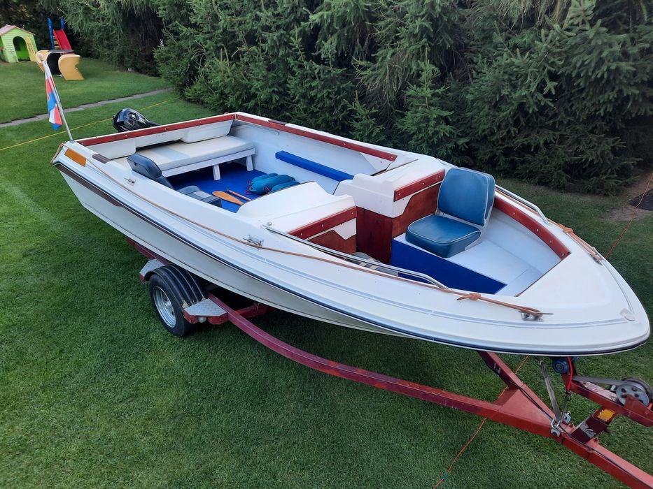 Łódź motorowa,  wędkarska , silnik , przyczepa. Kompletna