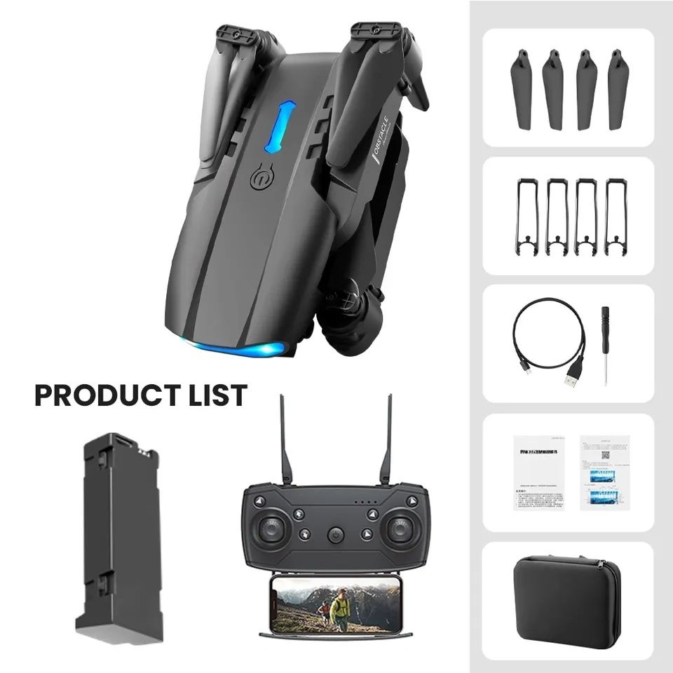 Квадрокоптер E99 pro, дрон з HD камерою, FPV, WI-FI,політ 18 хв