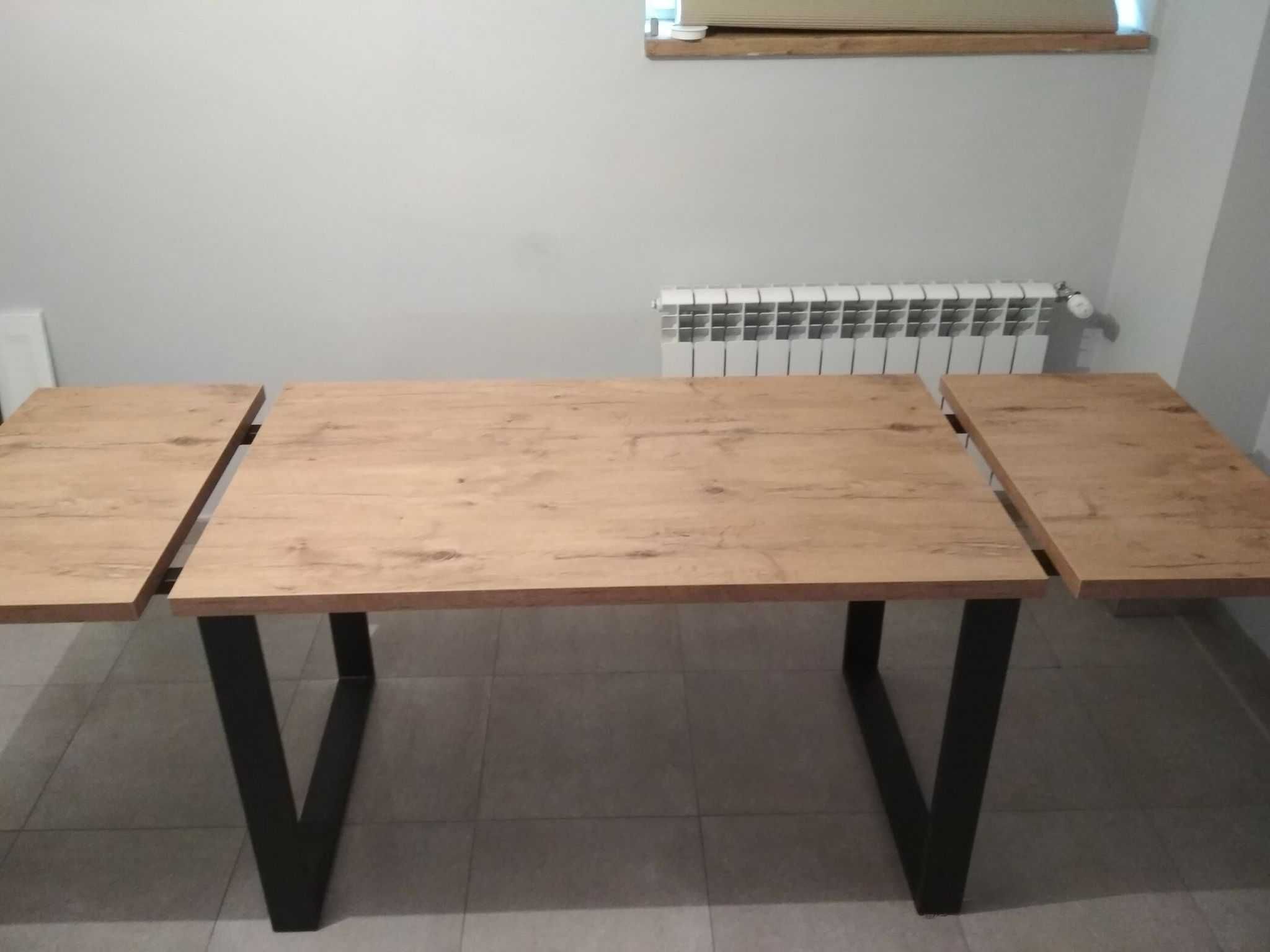 stół rozkładany Loft "AXEL" 140(2x50)/80cm dąb HALIFAX NARUTALNY Egger