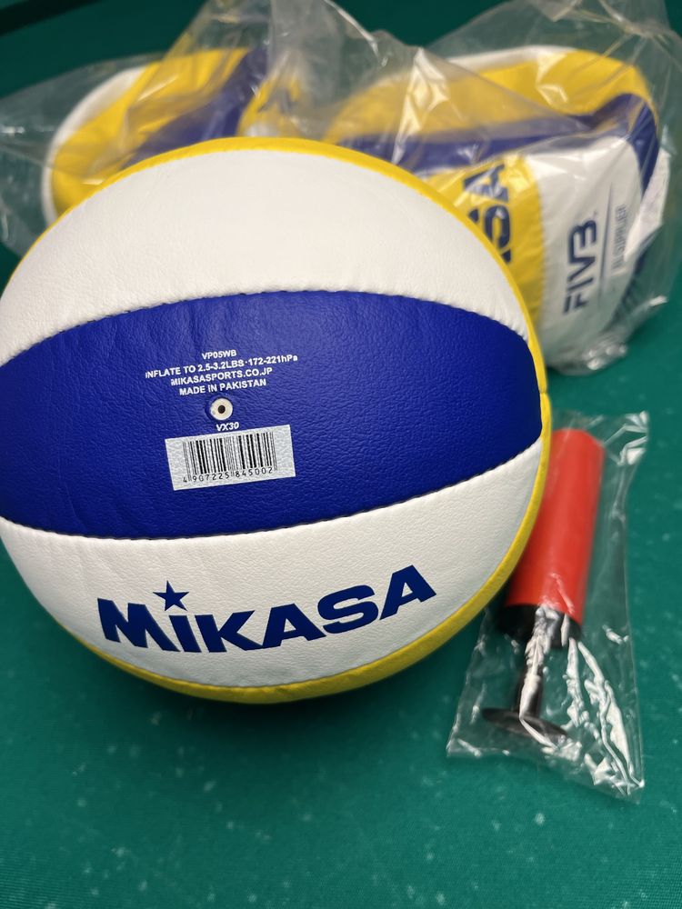 М'яч для пляжного волейболу Mikasa VX30 + подарок насос, голка