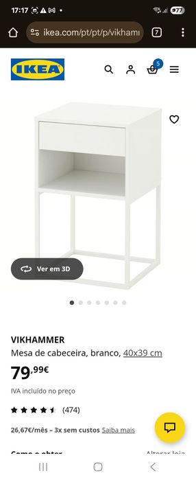 Mesa cabeceira branca