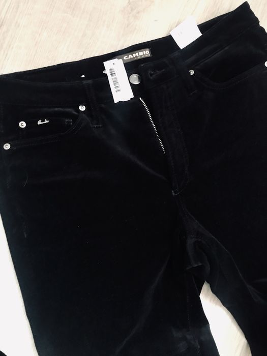 Cambio spodnie markowe unikat damskie luksusowe welur zamsz aksamit