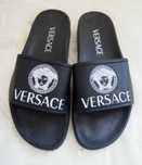 Versace eleganckie czarne męskie klapki