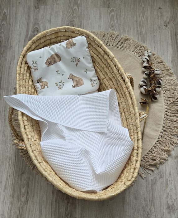 Kocyk wafelkowy + poduszka premium WYPRZEDAŻ