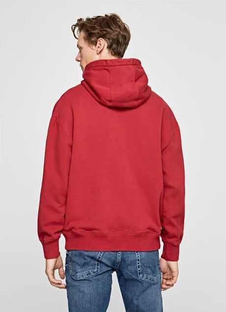 Pepe Jeans Bluza męska kangurka czerwona XL z kapturem nowa