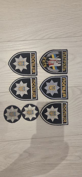 Шеврони поліція, патруль Київ, кокарди