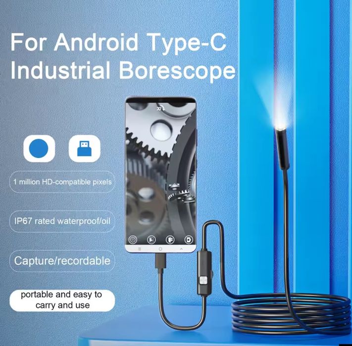 Камера ендоскоп Type-C з підсвіткою, кабель 2м., діаметр 5.5 мм