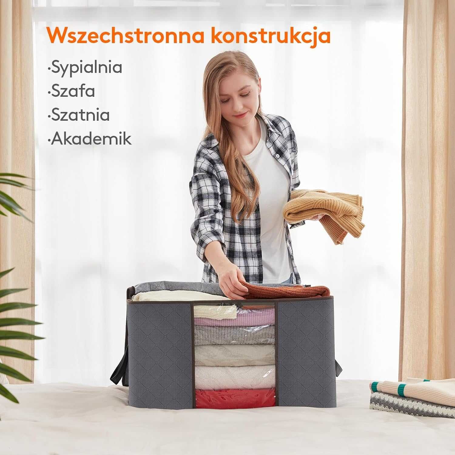 Lifewit 4x Torba do Przechowywania Ubrań. Organizer o Dużej Pojemności