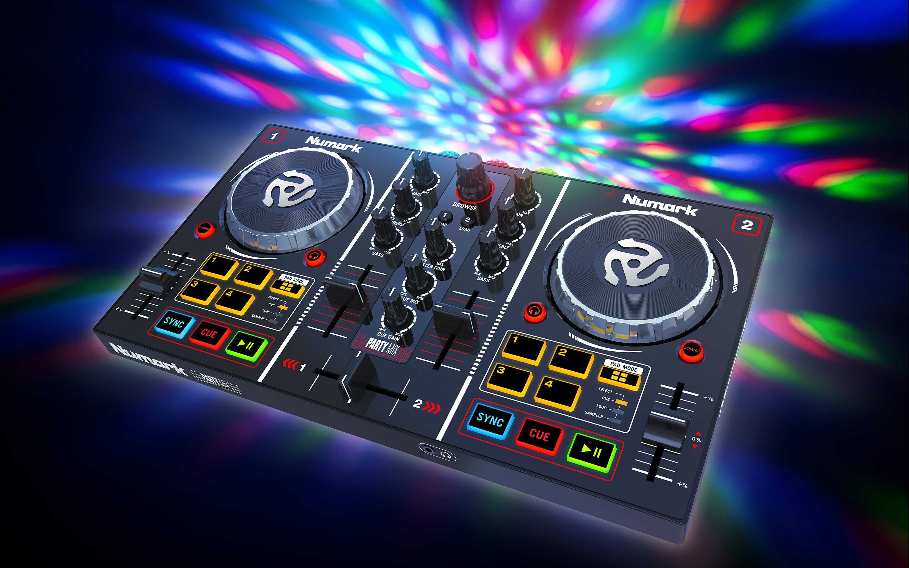 Controladora DJ Numark Party Mix – Compacta, com luzes LED |