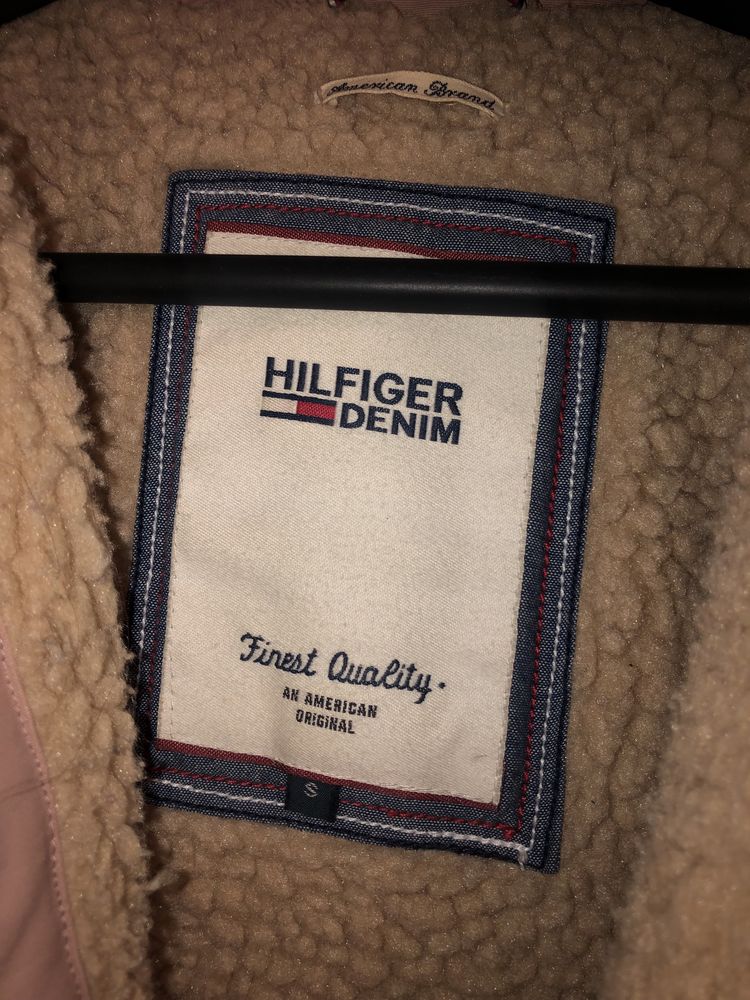 Пуховик рожевий теплий натуральний tommy hilfiger