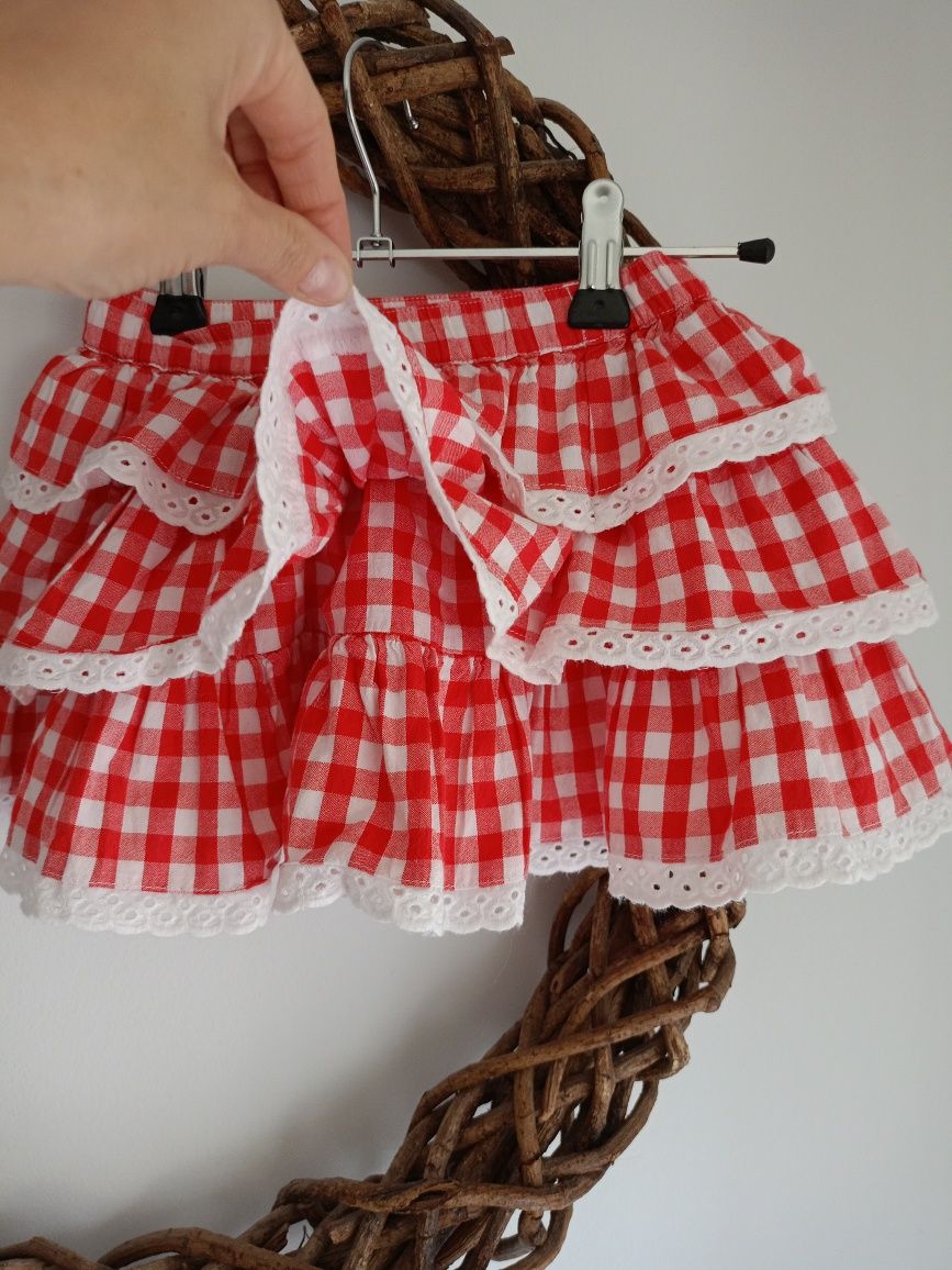 Mothercare dziewczęca spódnica w kratkę falbany rozmiar 6-9mies