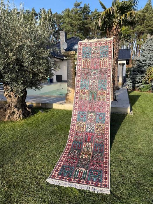 Nowy Chodnik Dywan Jedwabny perski GHOUM / Qom 315x78 galeria 18tyś