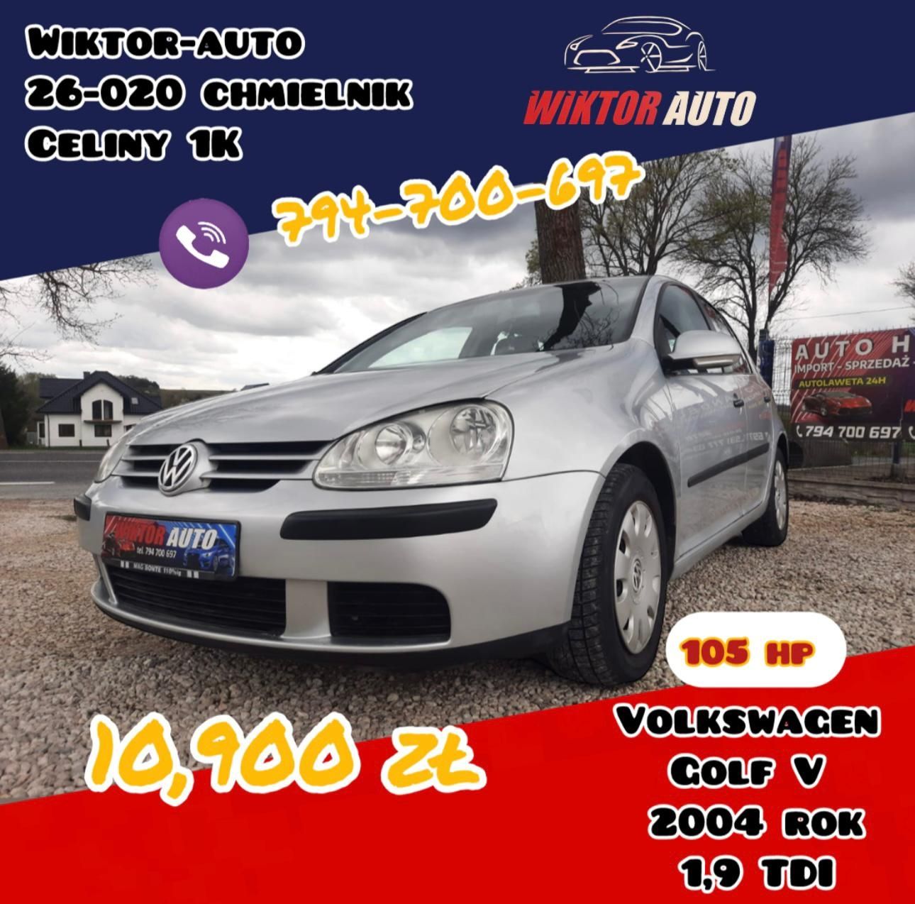 VW Golf V*2004 rok*1,9 TDI*105 KM*Klima*Po opłatach*Raty