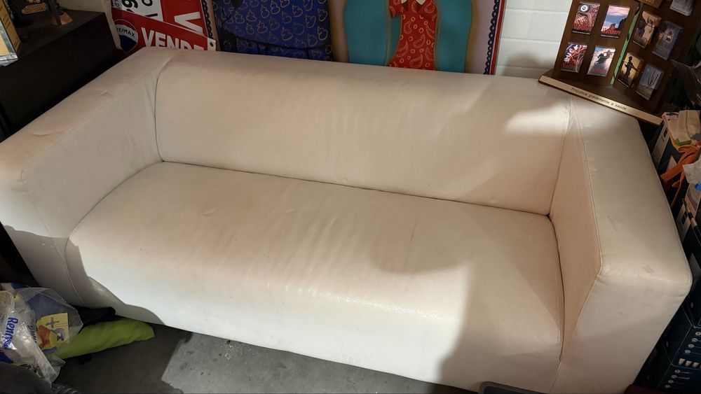 Sofá Pele Branco - 1.80m