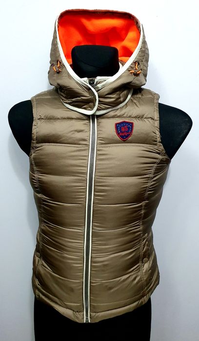 TOMMY HILFIGER roz. S damska kamizelka ocieplacz puchowy z kapturem