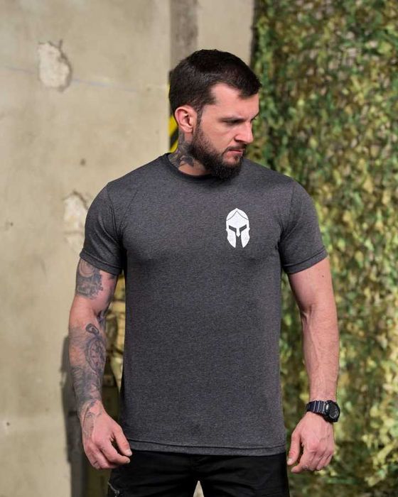 Тактична Хлопкова Футболка Spartan Сіра  95% Бавовна  Без Передоплати