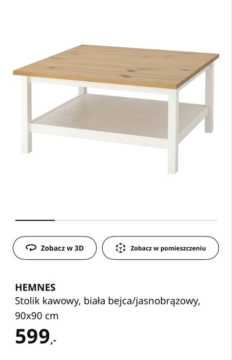 Hemnes stolik kawowy ława biala bejca ikea