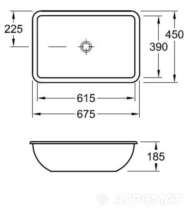 Умивальник вбудований 61,5х39 Villeroy & Boch 61632001. Не підійшов