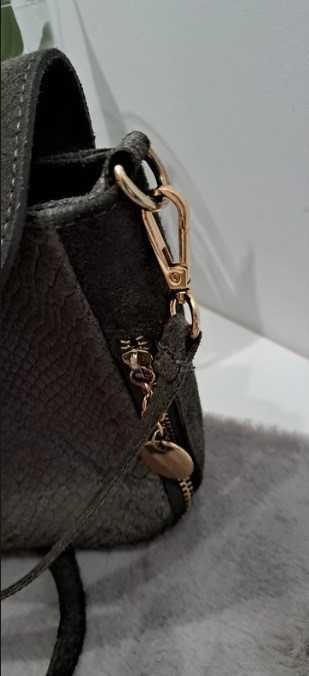 Elegancka torebka listonoszka skóra natura Vera Pelle Haly