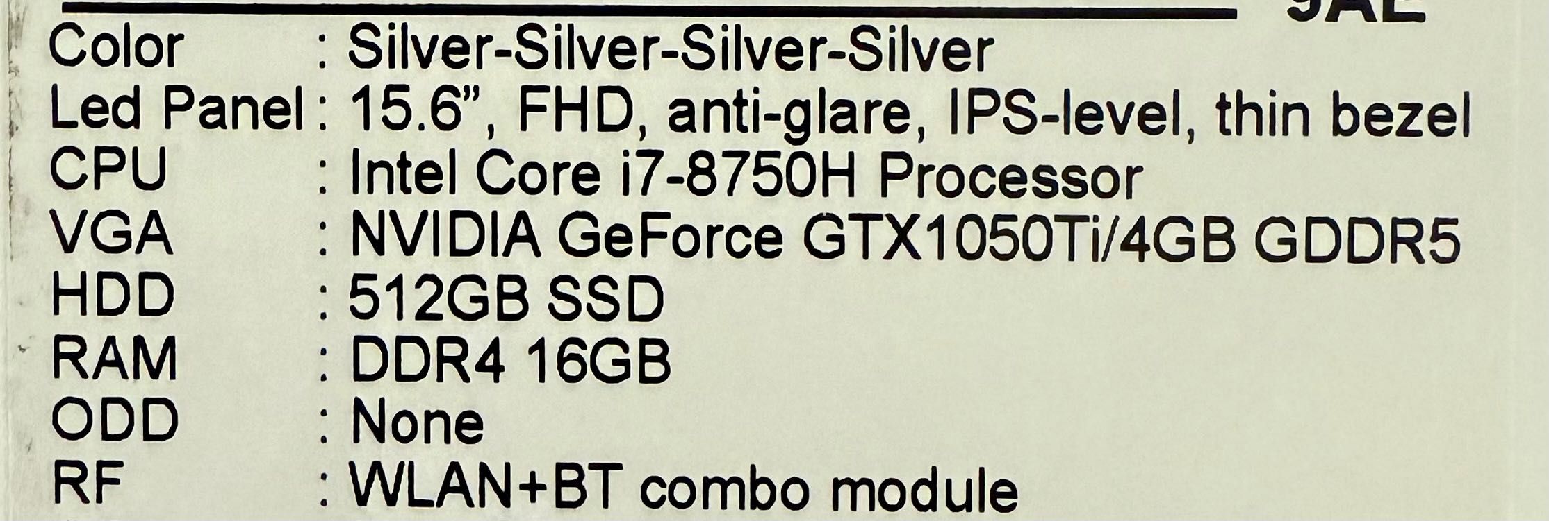 MSI P65 Creator 8RD 15,6'' - i7-8750H / GTX 1050Ti - URGENTE