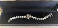bransoletka artystyczna perły i srebro