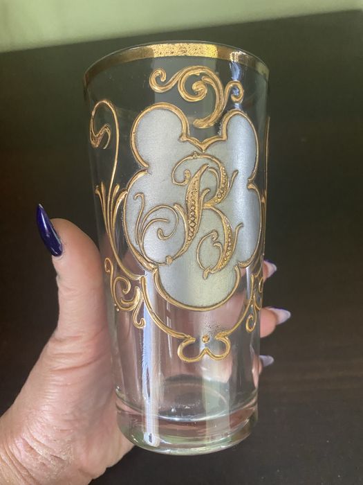 Puchar - Szklanka Przedwojenna Złocona Bogato