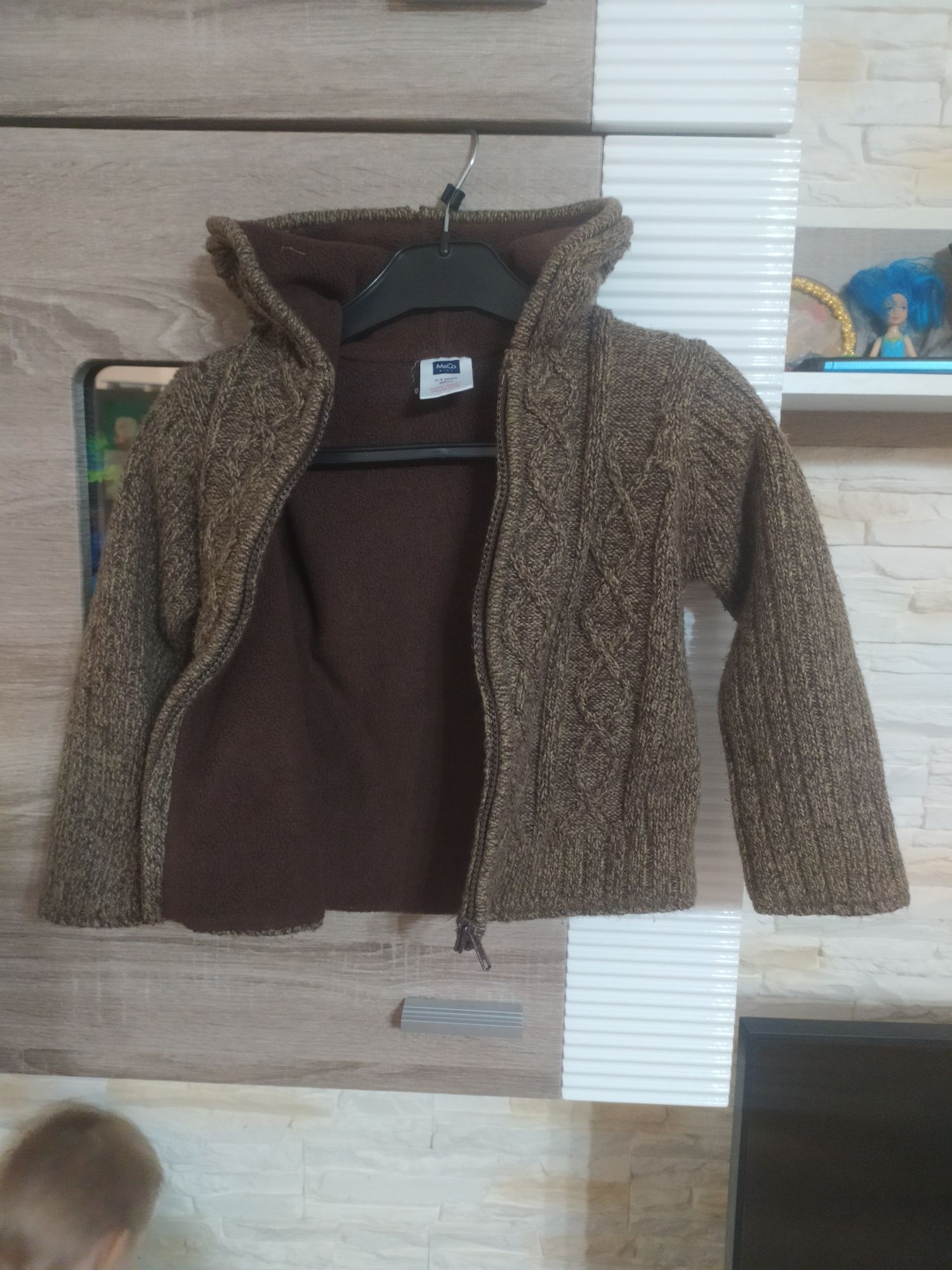 Sweter na polarze rozpinany gruby ciepły bluza zapinany 98