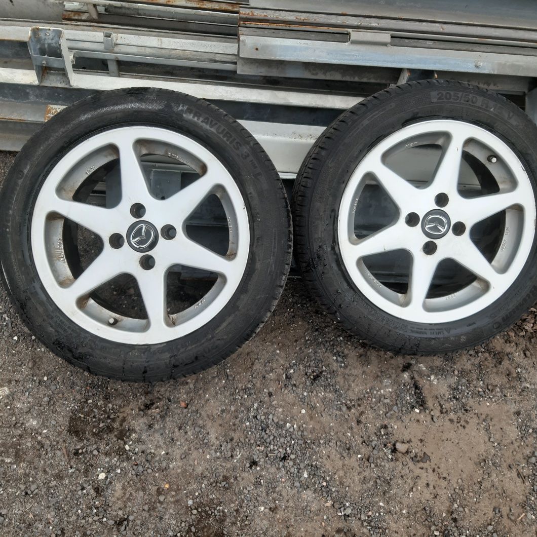 Koła alufelgi 4x114,3 Mazda ET37 205/50/15 Barum 2018r lato 6.5mm bież