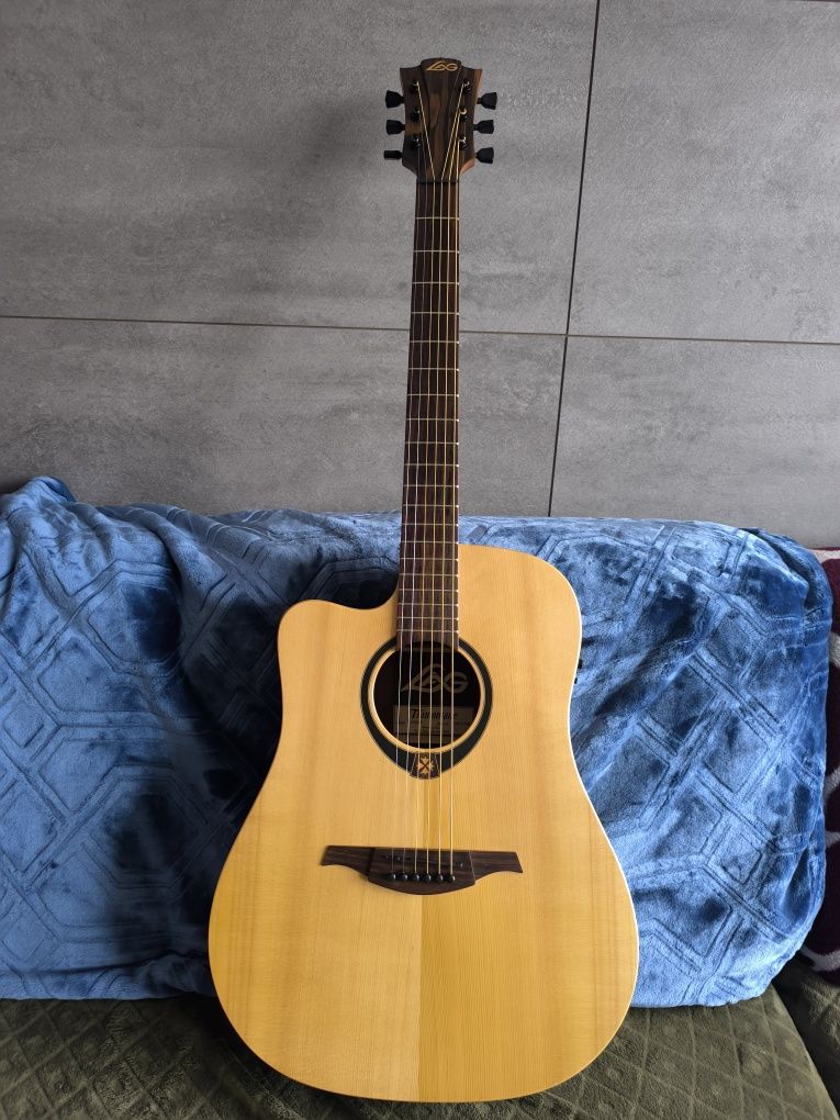 Gitara leworęczna LAG TL70DCE + dodatki