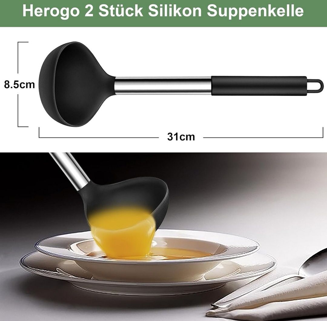 Chochla silikonowa Lava 31 cm czarna komplet 2 szt