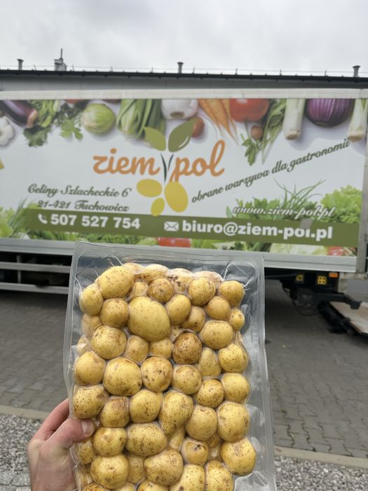 Ziemniaki oraz warzywa obrane pakowane Vaccum  na rynku