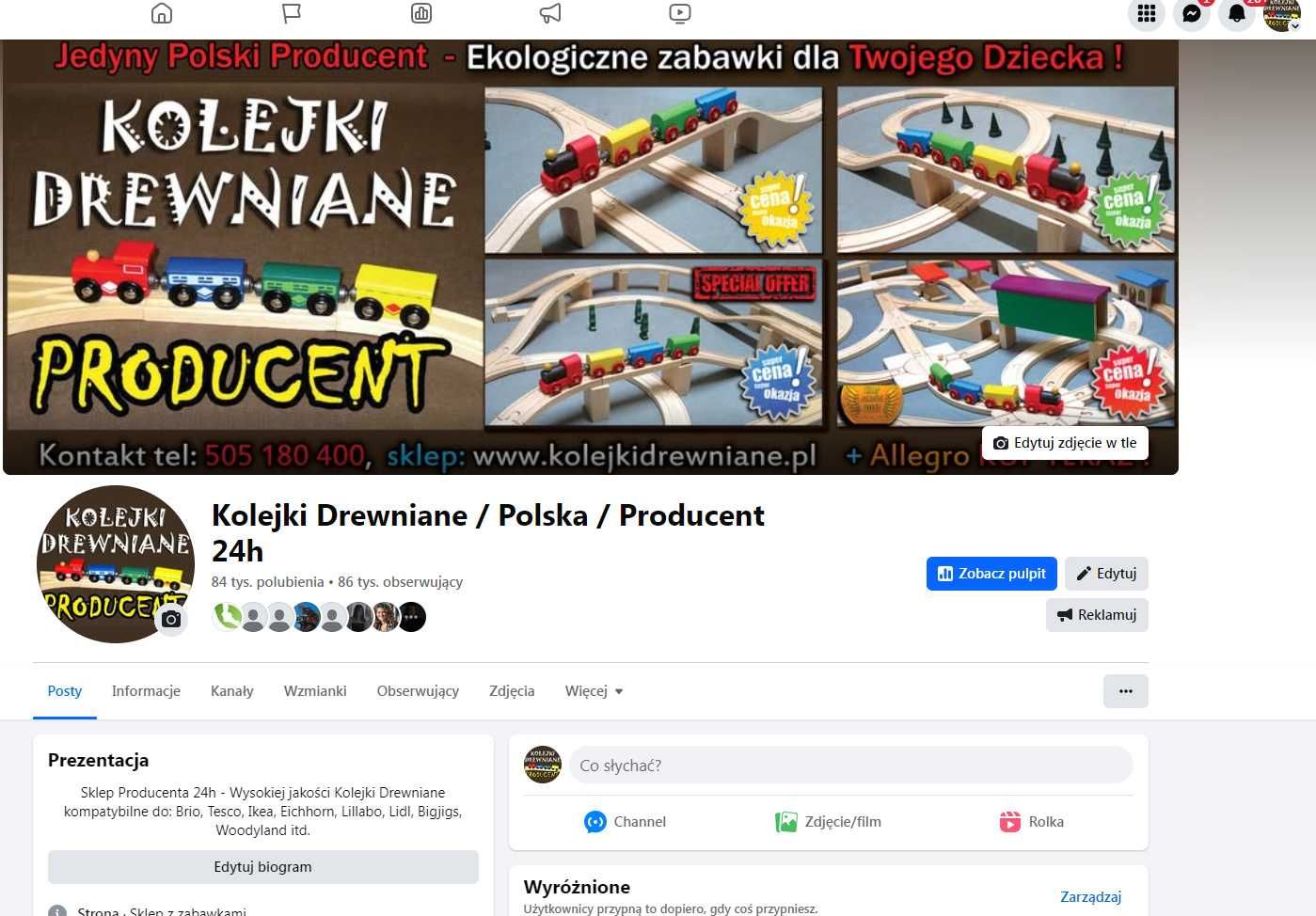 Strona FB FANPAGE 84000 obserwujących " POLUBIEŃ - Najlepsza reklama