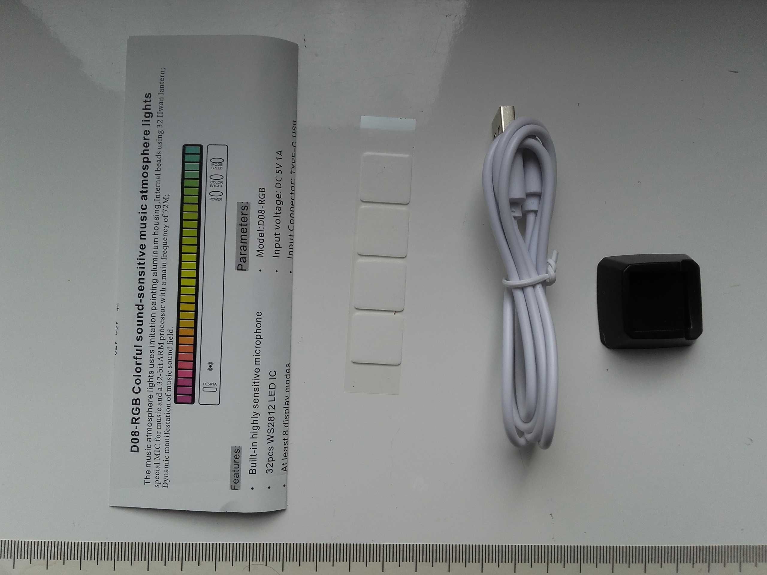 Oświetlenie RGB 32 diody, sterowane dźwiękiem, USB z podstawką, różneA