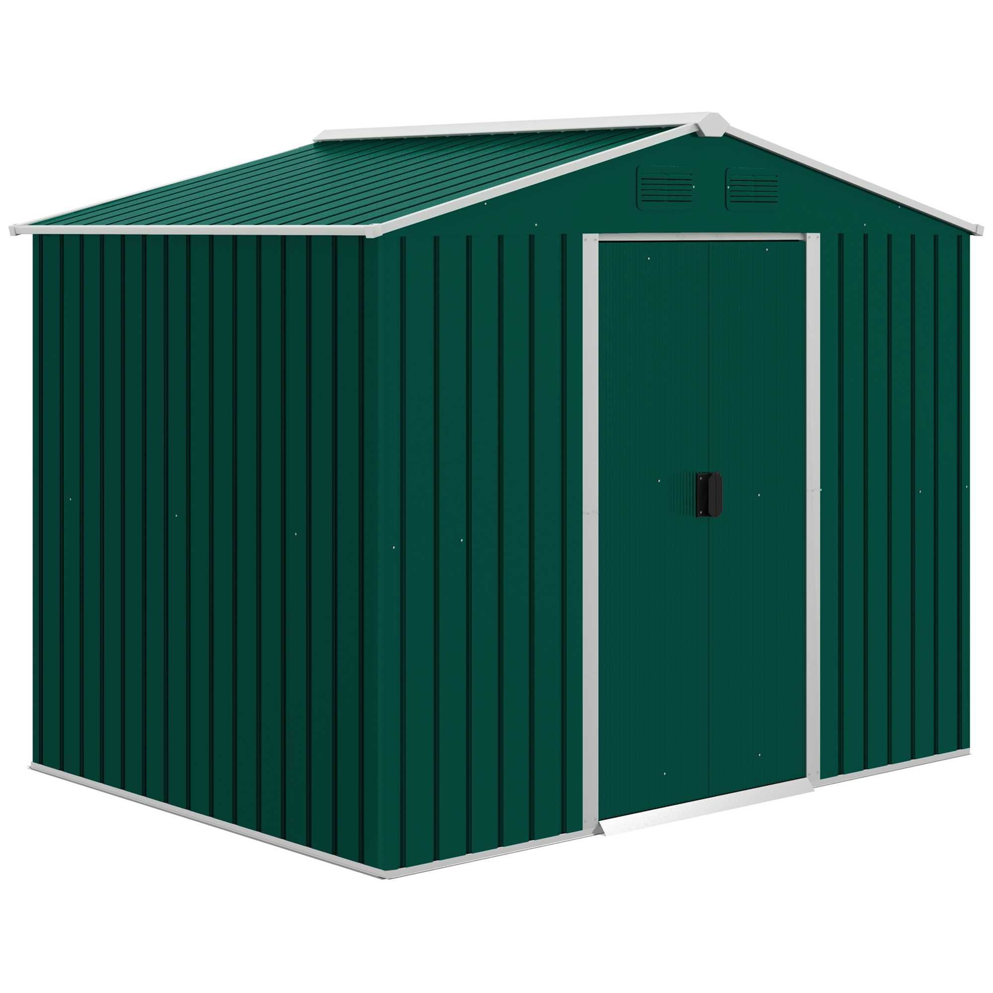 Abrigo Jardim Metal 4,1m² Verde 236x174x190 cm Novo