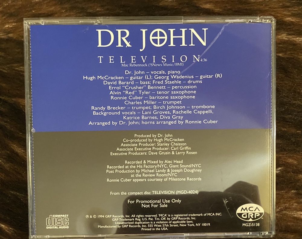 CD Single Promocional Raro Dr. John