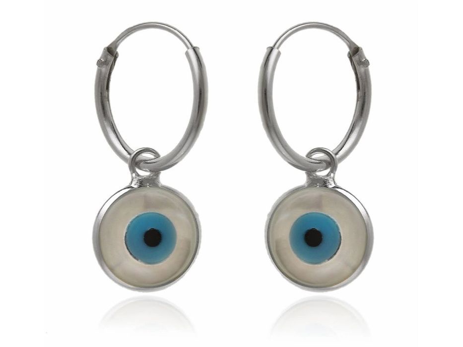 Srebrne Wiszące Kolczyki Koła Kółka Z Ozdobą Oko Proroka Oczko K3620