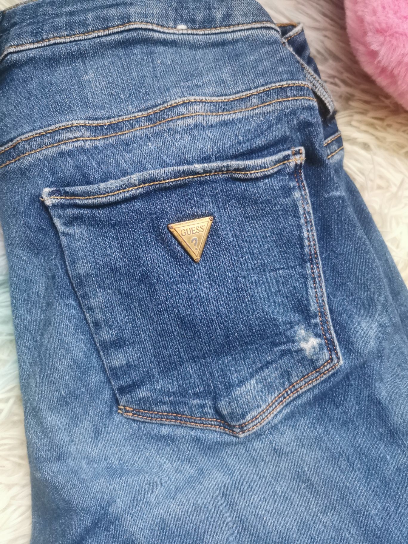 Spodnie guess jeggins z dziurami przetarciami premium xs