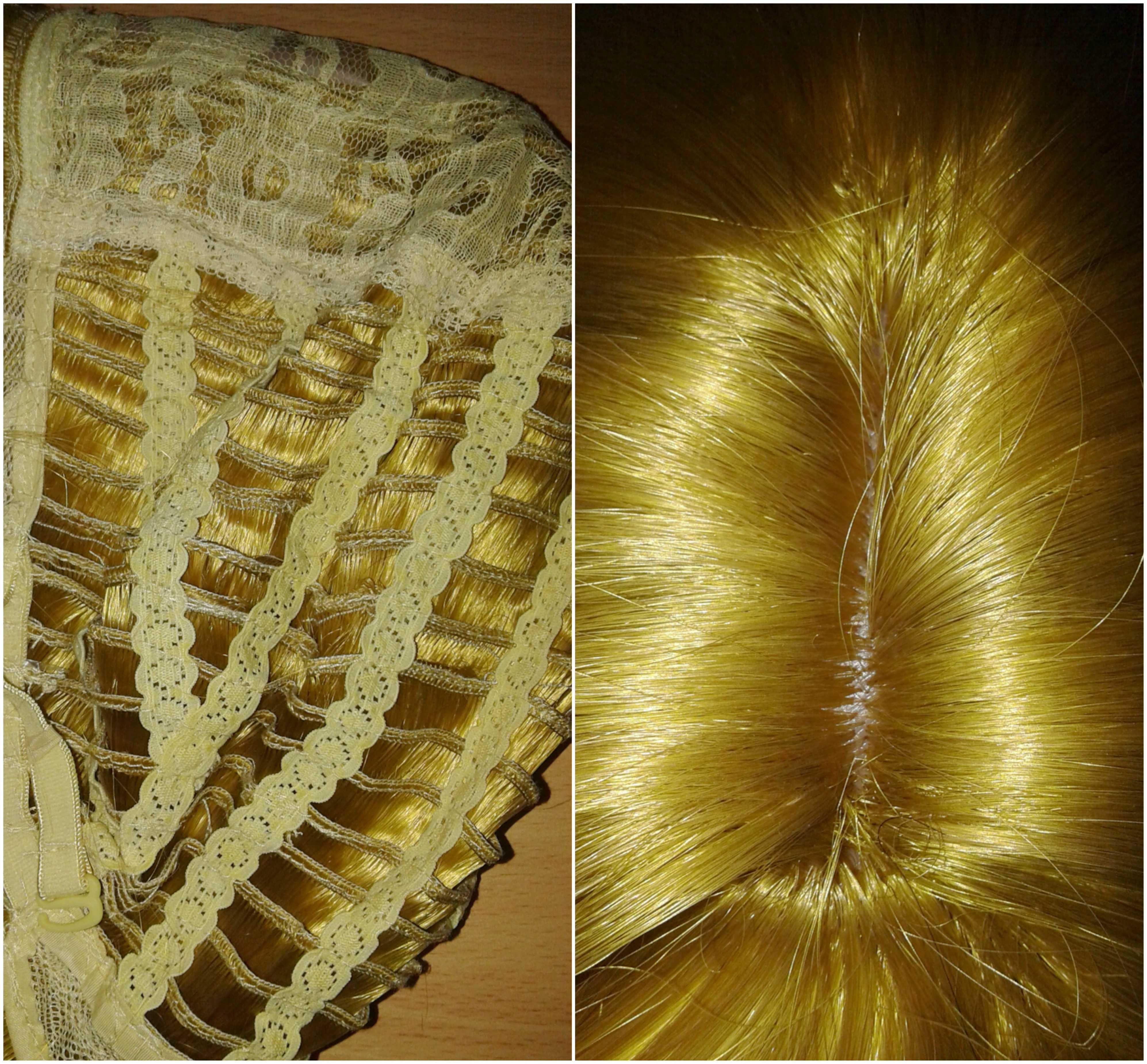 Promocja Obniżka Krótka żółta złota peruka z grzywką cosplay wig blond