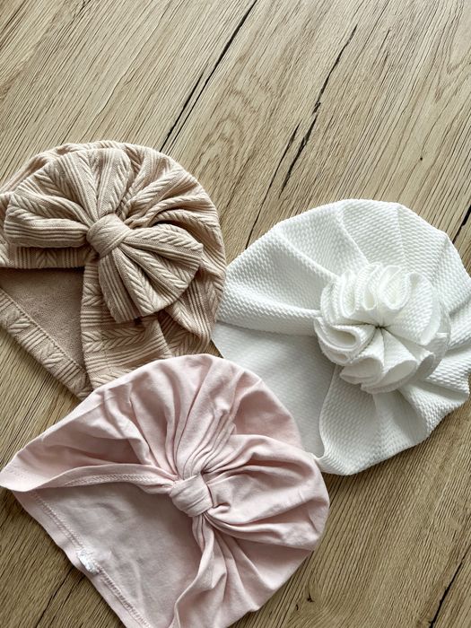 Komplet czapka turban zestaw dziewczynka niemowlę 6-12 miesiecy