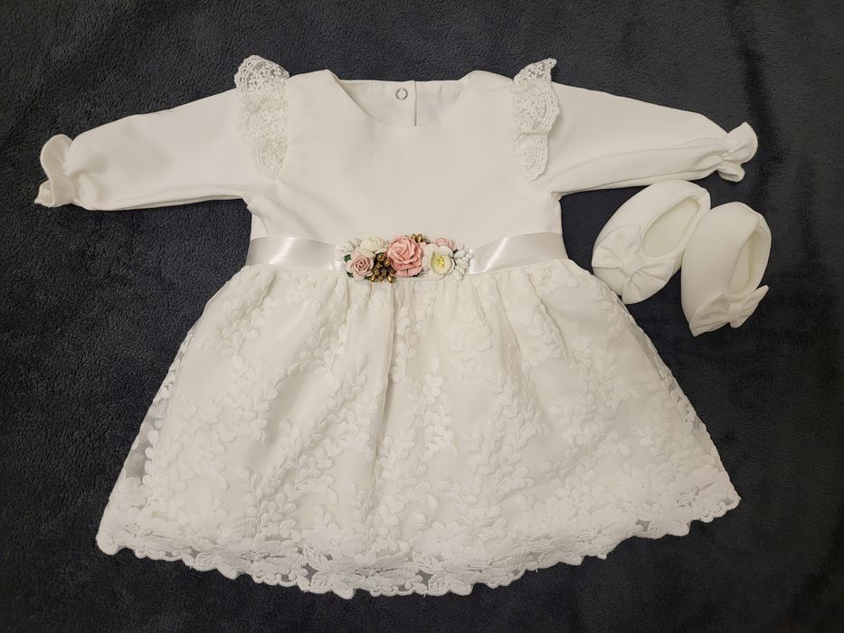 Sukienka do chrztu MILULOVE HIACYNTA +  dodatki
