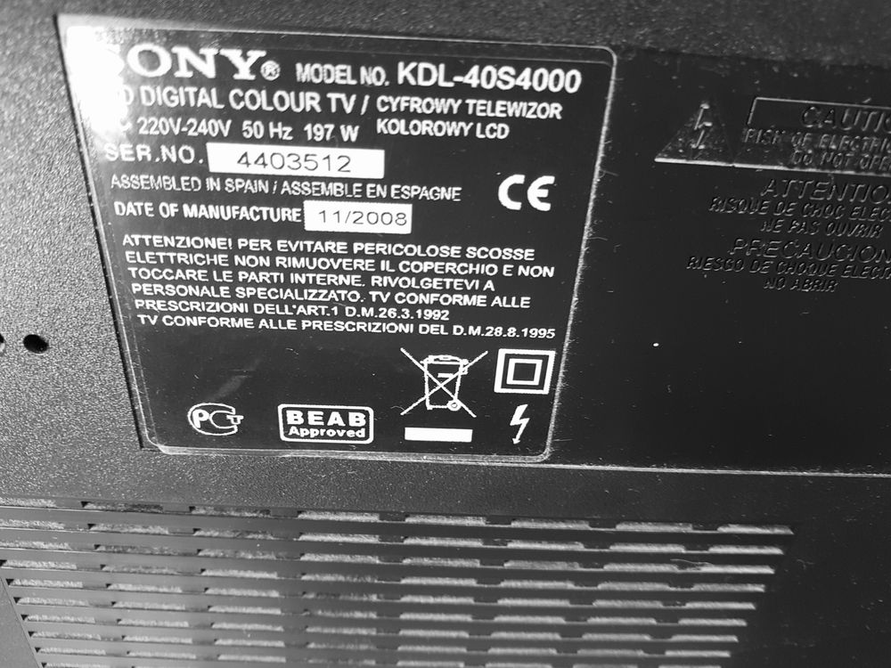Sony KDL-40S4000 Telewizor 40 Cało Bravia