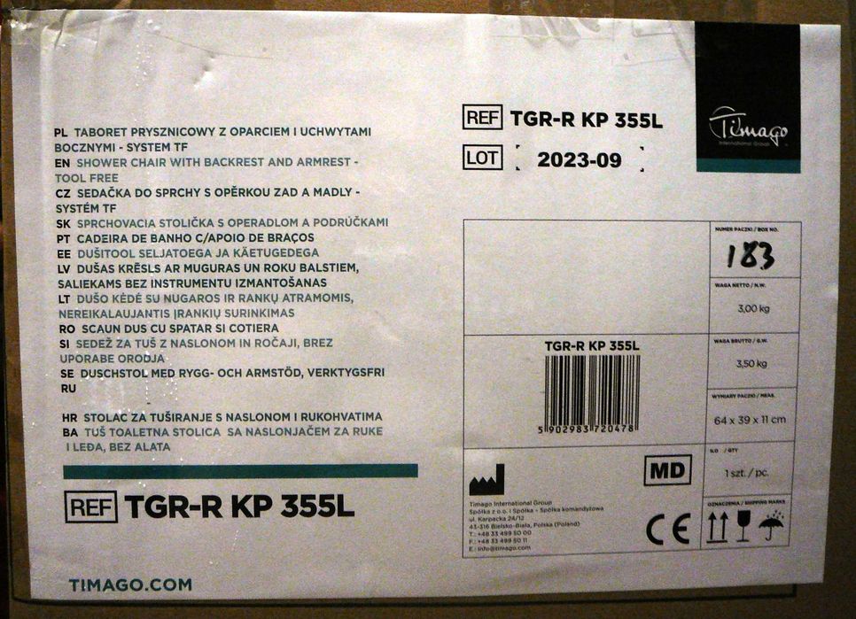 Стул для душа Timago TGR-R KP 355L