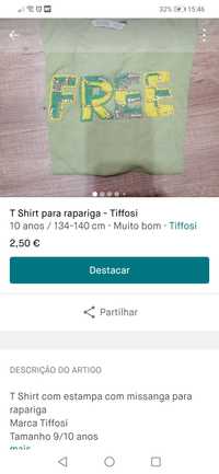 T Shirts para menina - Tiffosi