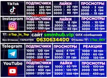 Раскрутка ТикТок Инстаграм Телеграм Увеличение Подписчиков Реклама ТТ