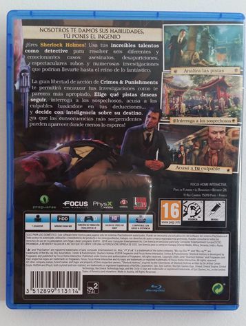 Jogo Crimes & Punishments: Sherlock Holmes PS4 - COMO NOVO