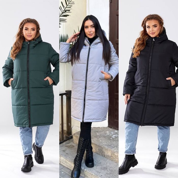 Жіноча зимова куртка пальто 42-44 46-48 50-52 54-56