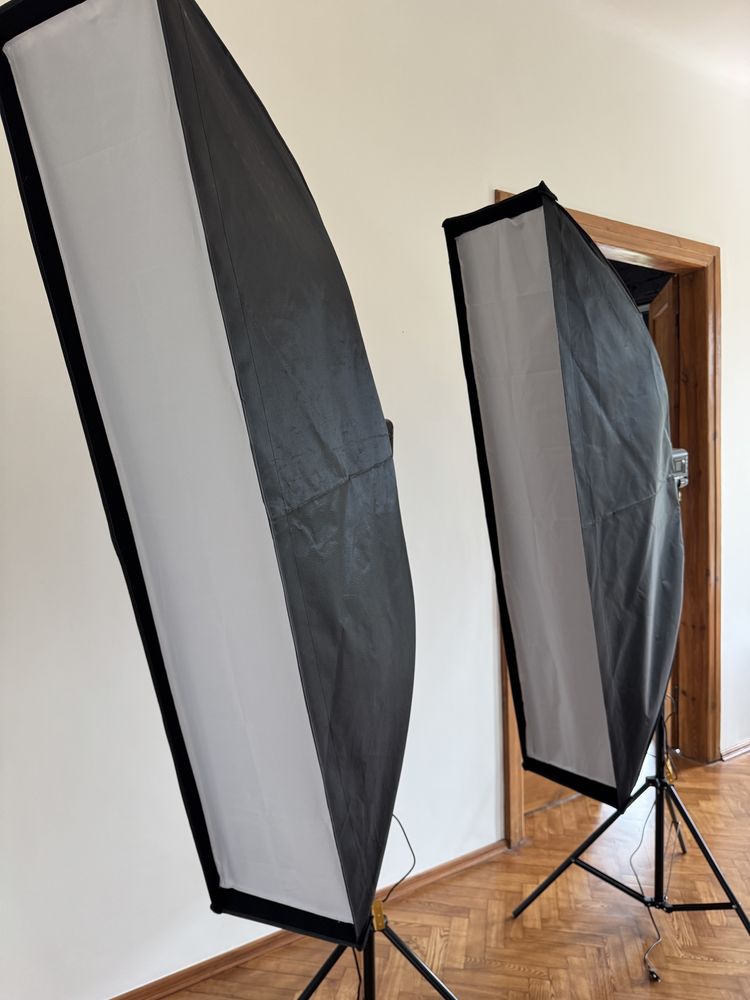 Zestaw oświetlenia 2x LUX100, 2x softbox bowens, 2x statyw